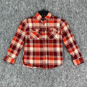 Ocean Coast Flannel‎ Shirt Boys M Button-Up Long-Sleeve Casual Plaid Chore Trail
